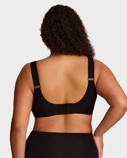 Comfortable Wireless Full Coverage Jelly Smoothing Bra - Black