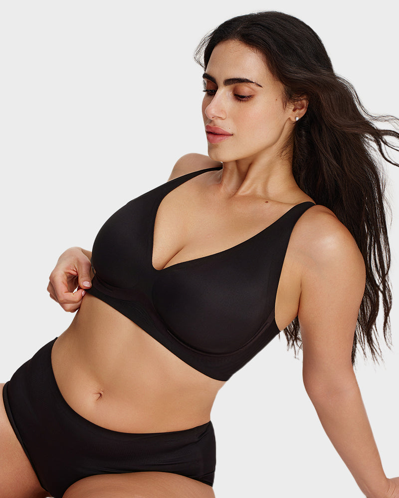 AirEase™ Supportive Wireless Deep-V Bra - Black