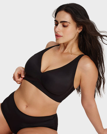 AirEase™ Supportive Wireless Deep-V Bra - Black