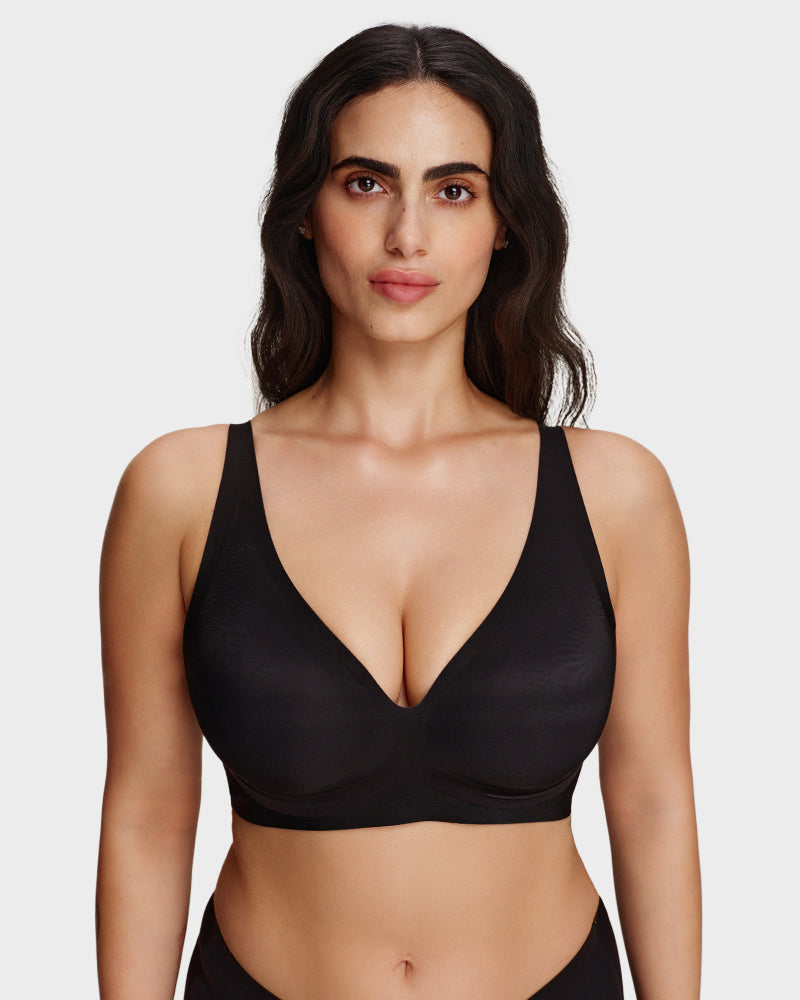AirEase™ Supportive Wireless Deep-V Bra - Black