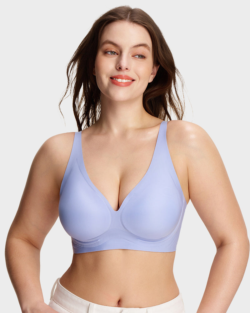 AirEase™ Supportive Wireless Deep-V Bra - Blue