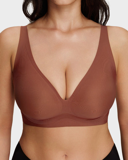 AirEase™ Supportive Wireless Deep-V Bra - Coffee