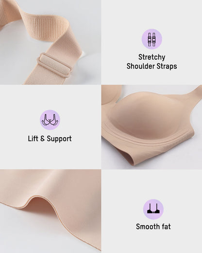AirEase™ Supportive Wireless Deep-V Bra - Nude