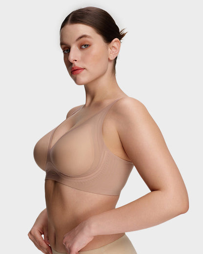 AirEase™ Supportive Wireless Deep-V Bra - Nude