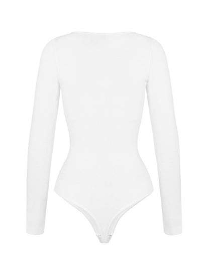 Seamless Long Sleeve Thong Bodysuit