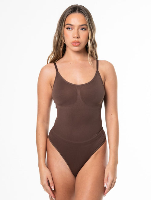Snatched Thong Bodysuit in brown bodysuit