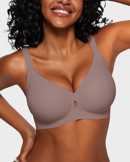 Invisible Jelly Lift Bra with Breathable Water Drop Hollow - Grey