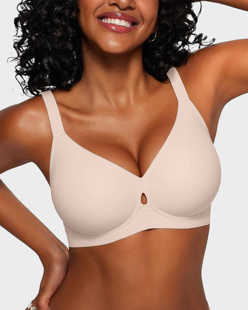 Invisible Jelly Lift Bra with Breathable Water Drop Hollow - Nude