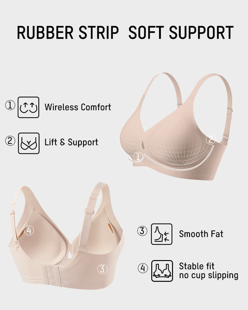 Invisible Jelly Lift Bra with Breathable Water Drop Hollow - Nude