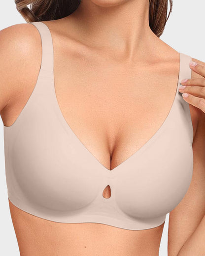 Invisible Jelly Lift Bra with Breathable Water Drop Hollow - Nude