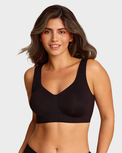 Lifting Wire-Free Antibacterial Jelly Bra - Black