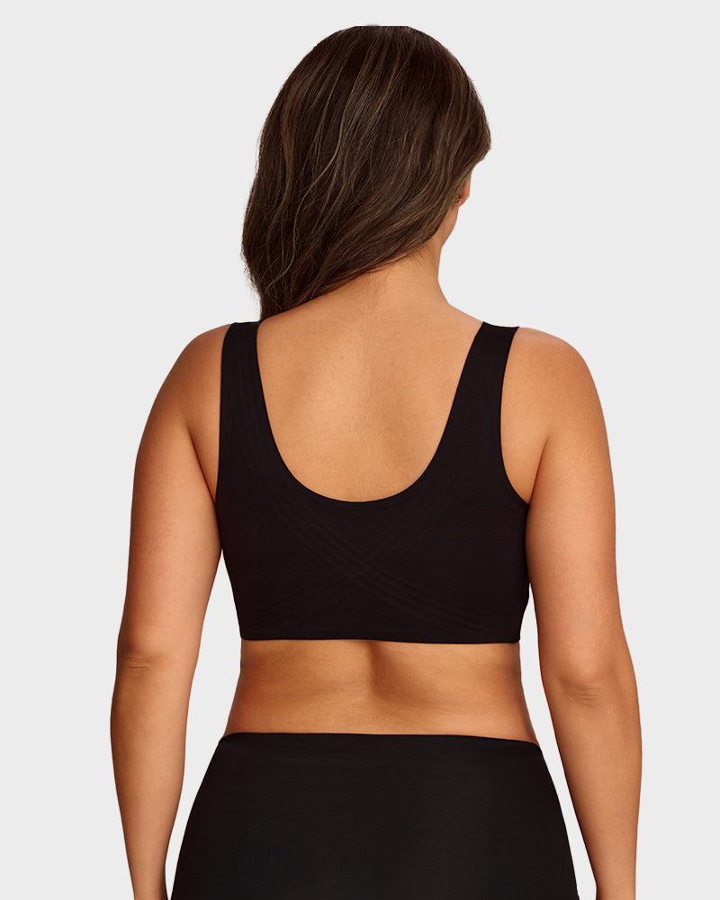 Lifting Wire-Free Antibacterial Jelly Bra - Black