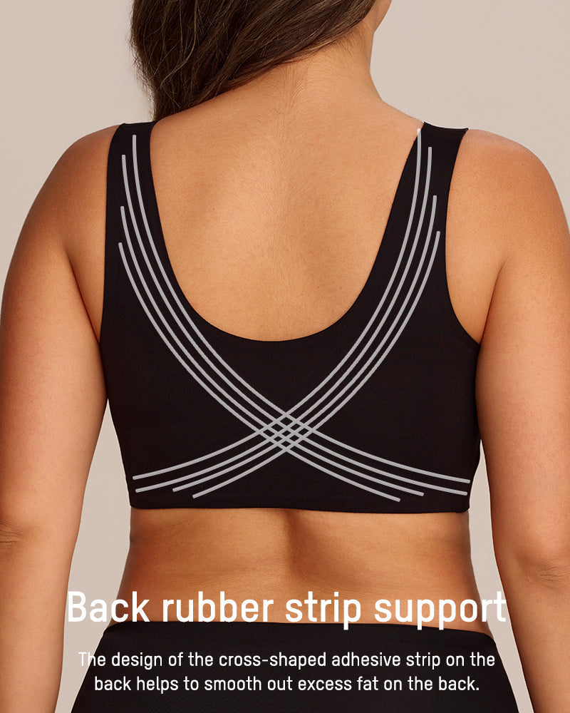 Lifting Wire-Free Antibacterial Jelly Bra - Black