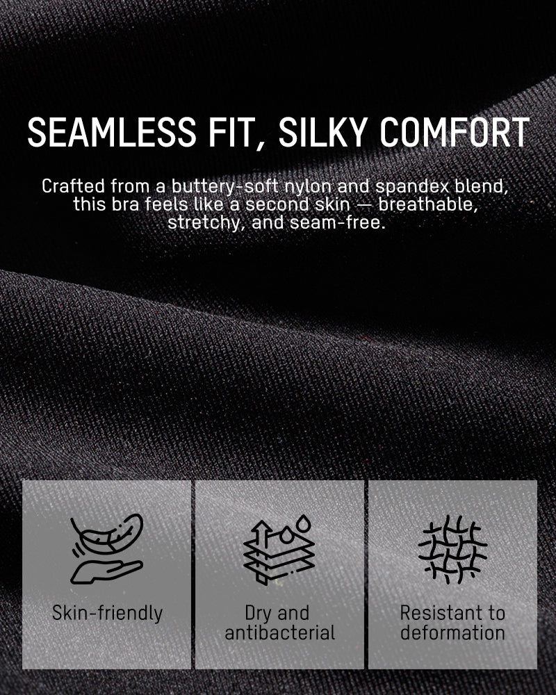 Lifting Wire-Free Antibacterial Jelly Bra - Black