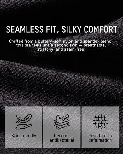 Lifting Wire-Free Antibacterial Jelly Bra - Black