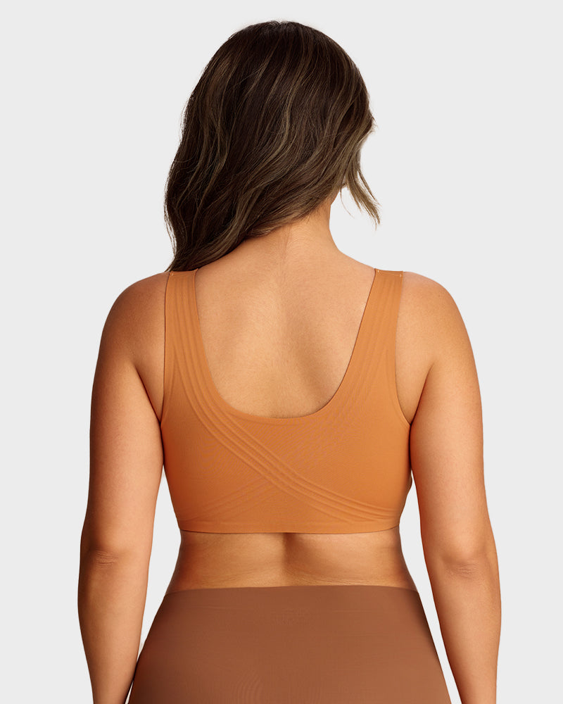 Lifting Wire-Free Antibacterial Jelly Bra - Caramel