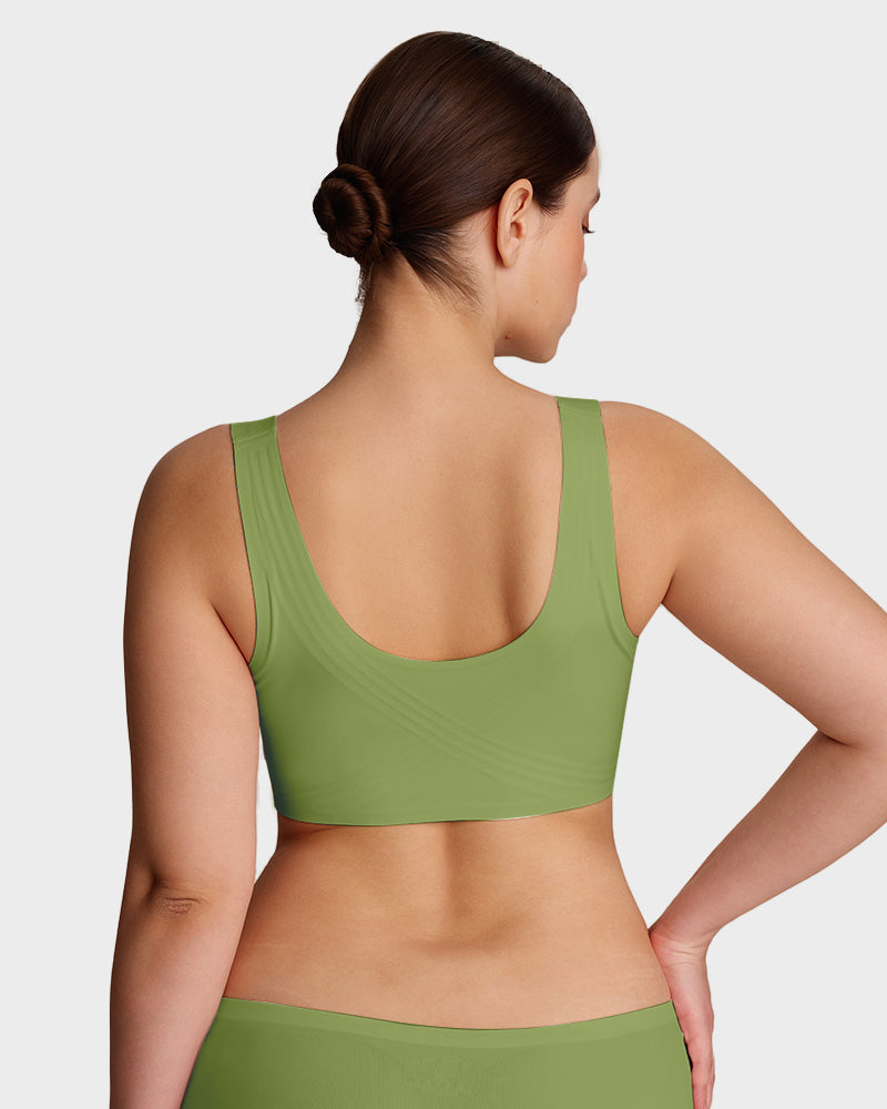 Lifting Wire-Free Antibacterial Jelly Bra - Green
