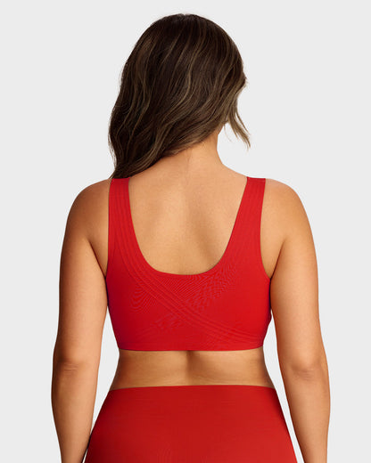 Lifting Wire-Free Antibacterial Jelly Bra - Red