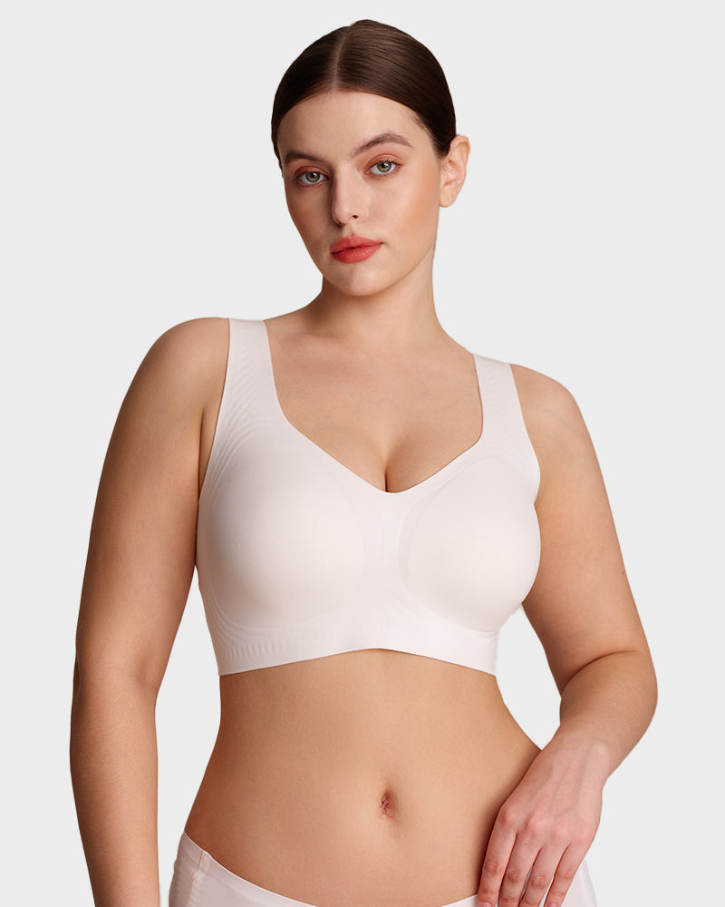 Lifting Wire-Free Antibacterial Jelly Bra - White