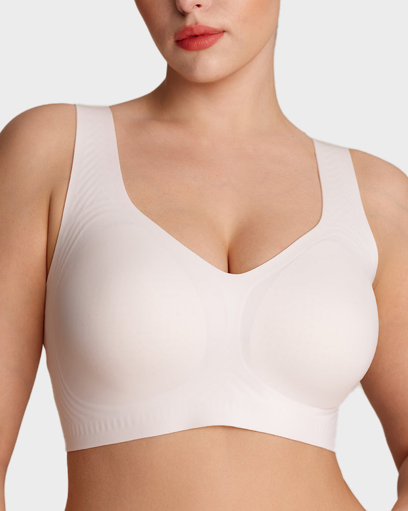 Lifting Wire-Free Antibacterial Jelly Bra - White