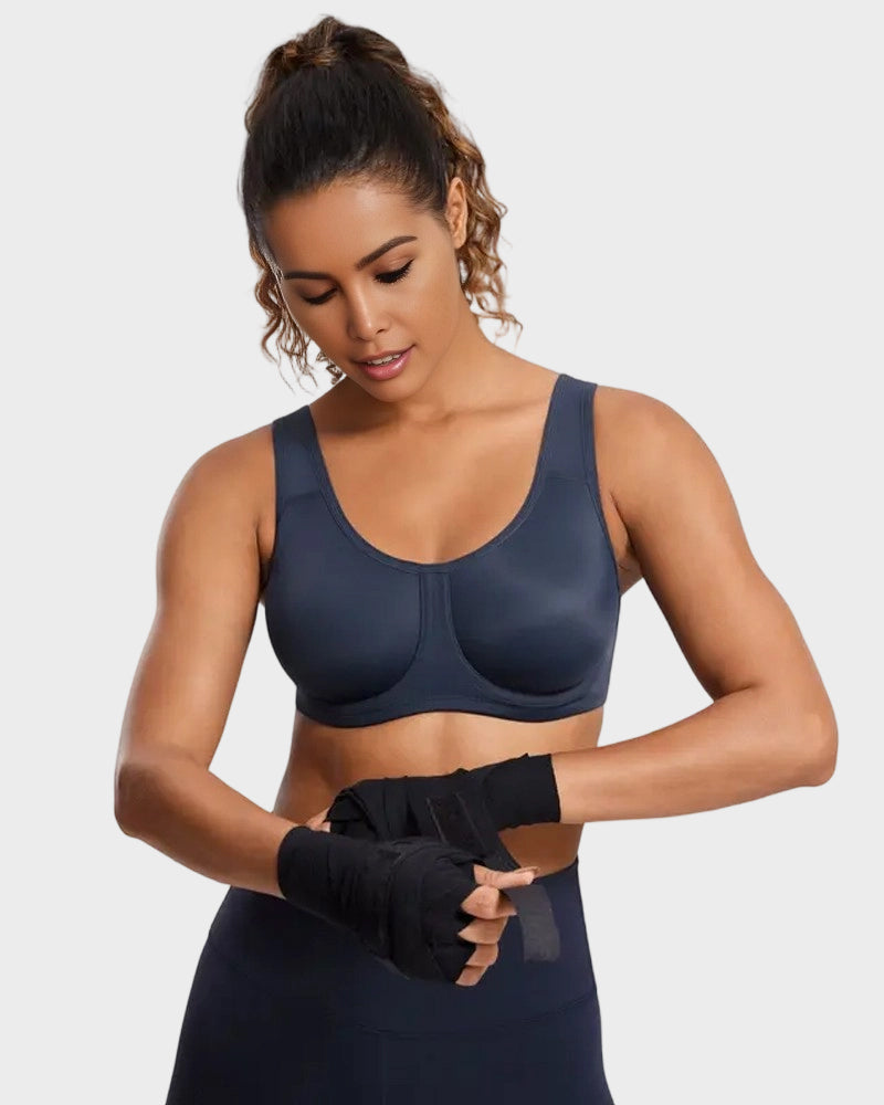 Max Control Outside-Wire High Impact Sports Bra - Navy Blue