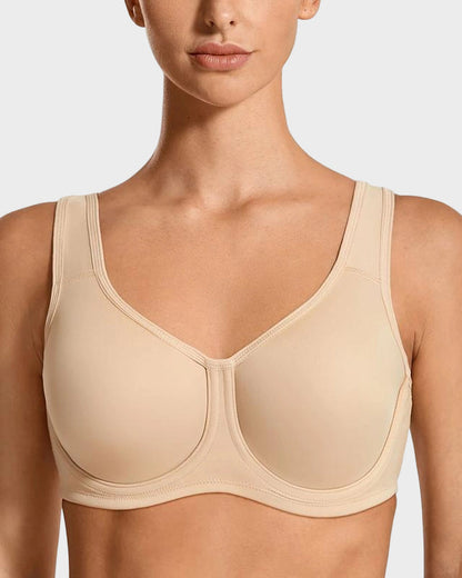 Max Control Outside-Wire High Impact Sports Bra - Nude