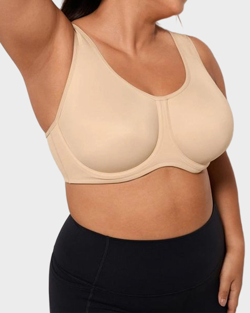 Max Control Outside-Wire High Impact Sports Bra - Nude