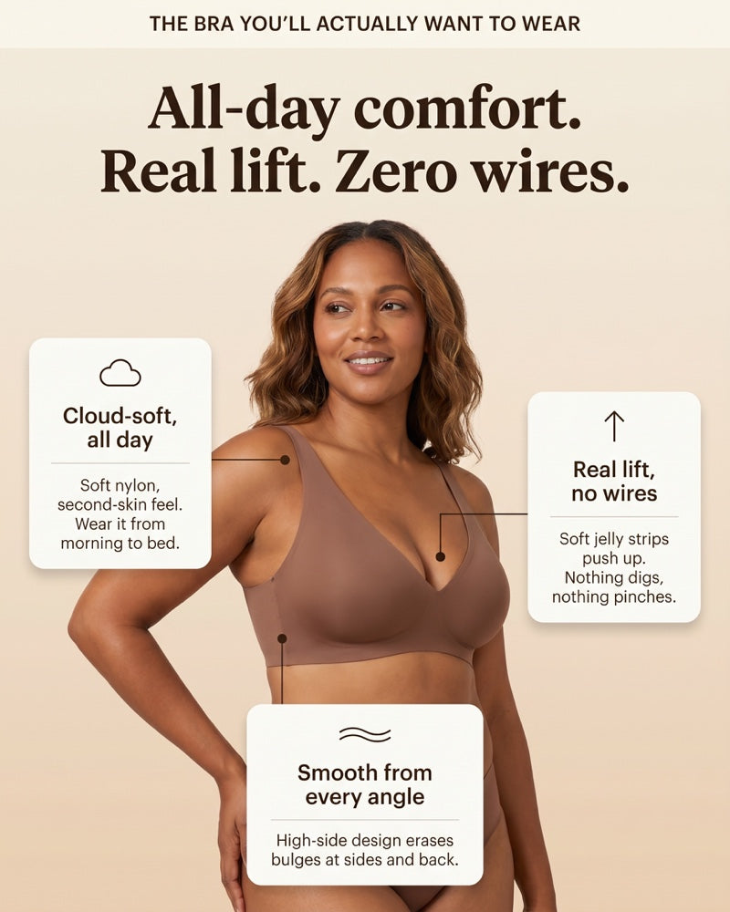 Seamless Deep V Push-Up Wireless Bra
