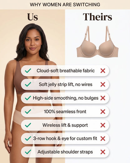 Seamless Deep V Push-Up Wireless Bra