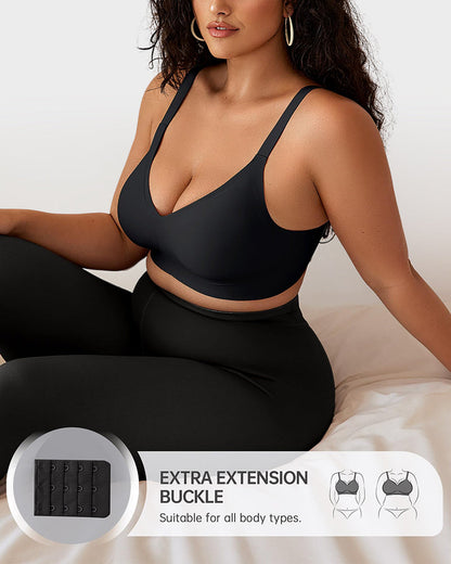 Seamless Soft Comfort Jelly Strip Wireless Bra - Black