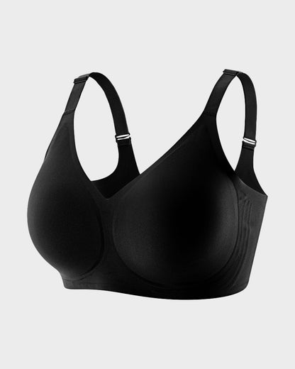 Seamless Soft Comfort Jelly Strip Wireless Bra - Black