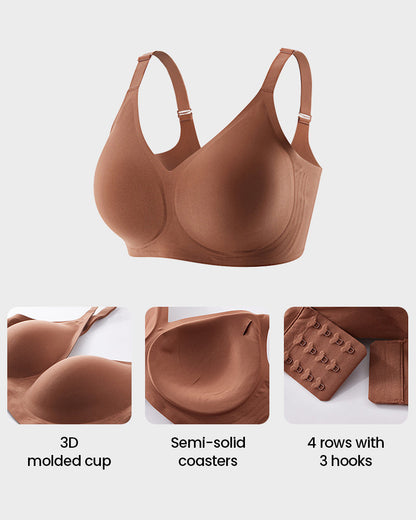 Seamless Soft Comfort Jelly Strip Wireless Bra - Brown