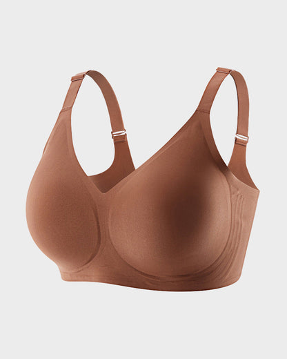 Seamless Soft Comfort Jelly Strip Wireless Bra - Brown