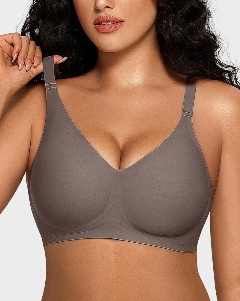 Seamless Soft Comfort Jelly Strip Wireless Bra - Grey