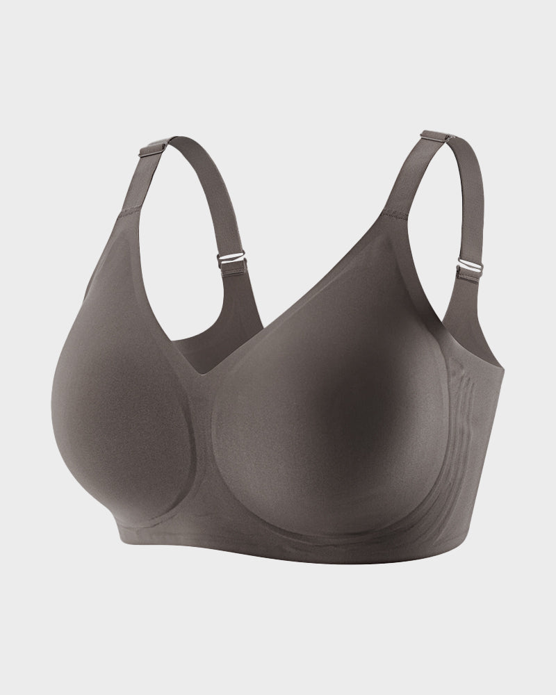 Seamless Soft Comfort Jelly Strip Wireless Bra - Grey
