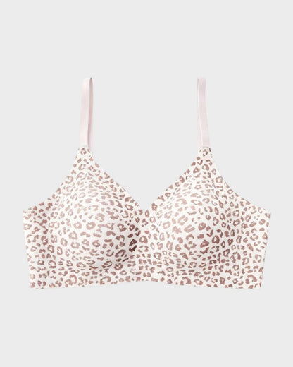 Seamless Soft Comfort Jelly Strip Wireless Bra - Light Leopard