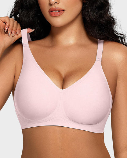 Seamless Soft Comfort Jelly Strip Wireless Bra - Light Pink