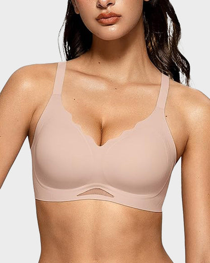 Seamless Soft Comfort Wireless Mesh Bra - Skin