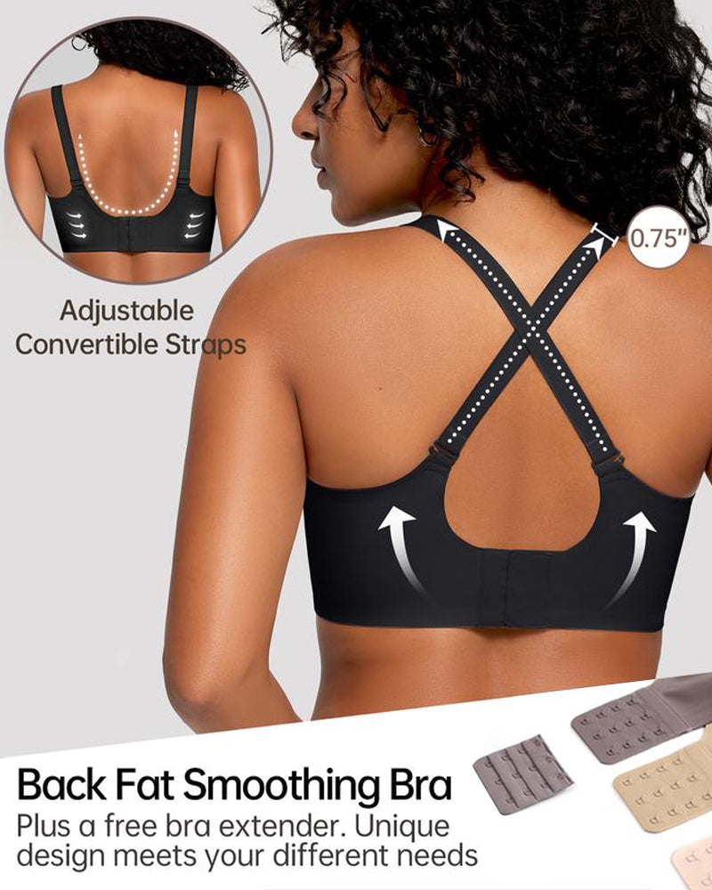 Soft Full Coverage Scalloped Wireless Jelly Bra - Black