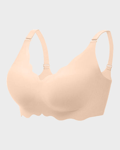 Soft Full Coverage Scalloped Wireless Jelly Bra - Nude