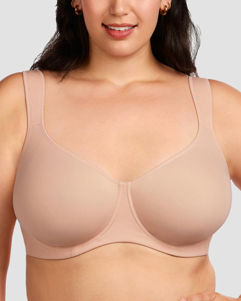 Soft Plus Size Full Coverage Unlined Minimizer Bra - Beige