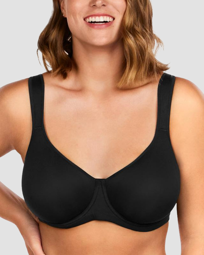 Soft Plus Size Full Coverage Unlined Minimizer Bra - Black