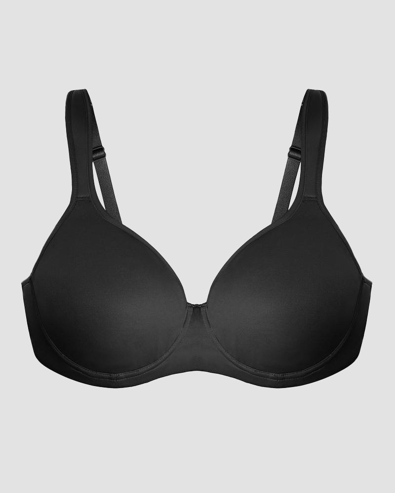 Soft Plus Size Full Coverage Unlined Minimizer Bra - Black
