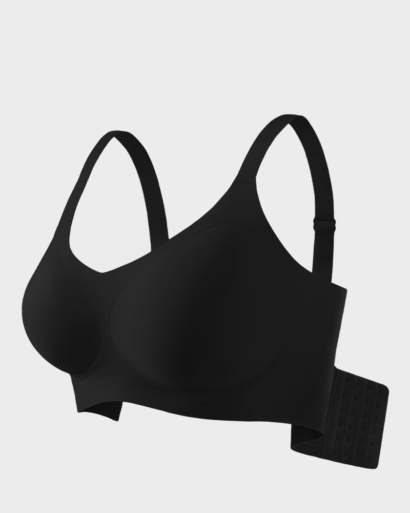 Wireless V-Neck Back & Side Smoothing Bra - Black