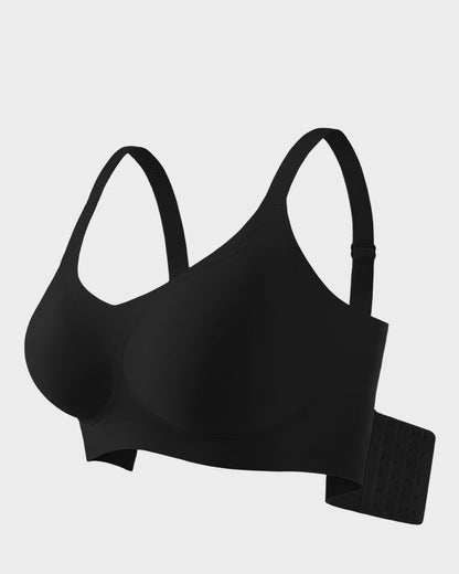 Wireless V-Neck Back & Side Smoothing Bra - Black