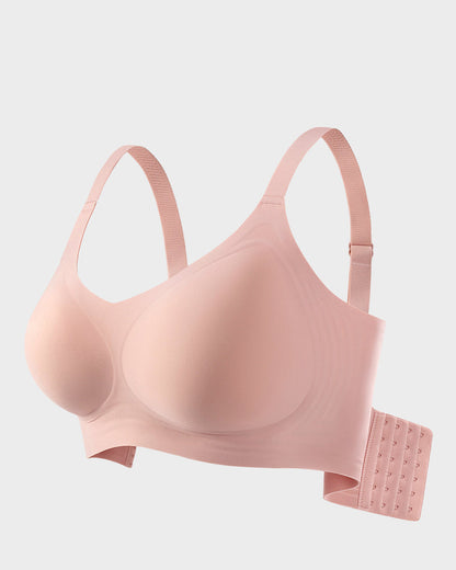 Wireless V-Neck Back & Side Smoothing Bra - Pink