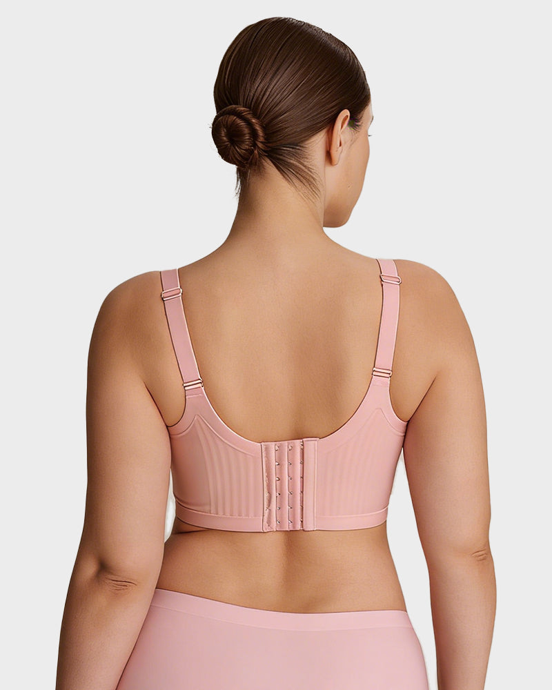 Wireless V-Neck Back & Side Smoothing Bra - Pink
