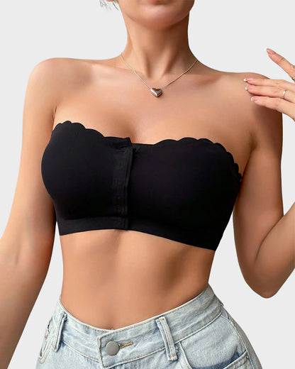 Strapless Front Closure Leopard Print Bra - Leopard