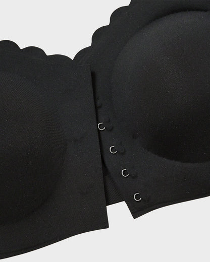 Strapless Front Closure Leopard Print Bra - Leopard