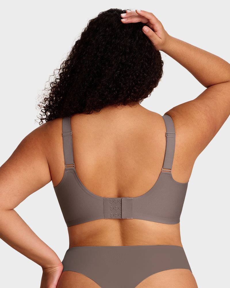 Womens Wireless Bras V Mesh Comfortable Bralette Supportive - Grey